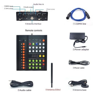 Contrôleur DMX sans fil 433MHz 10 Zone pour le contrôle de l'éclairage de scène Contrôleur sans fil LED bracelet