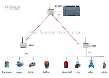 4 de canaux de Modbus RTU 4DI4DO I O niveaux sans fil de pompe/valve/réservoir de module de la radio