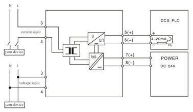 Le C.A. dactylographient l'émetteur courant-tension d'isolant de signal à 0-5V/à 4-20mA LS-TET-AI