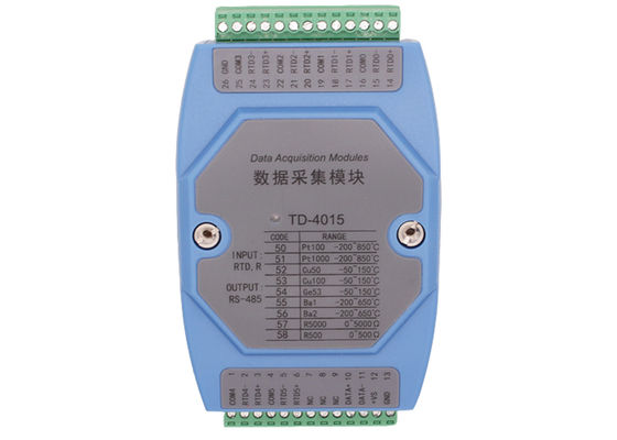 Converti de signal de RDT de LS-TD4015 6ch à RS485 PT100 au support de rail de vacarme d'émetteur de la température RS485